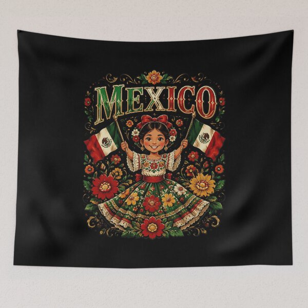 Item preview, Viva Mexico Mexican Girl Flag Independence Day designed and sold by OlakunleOloroz.