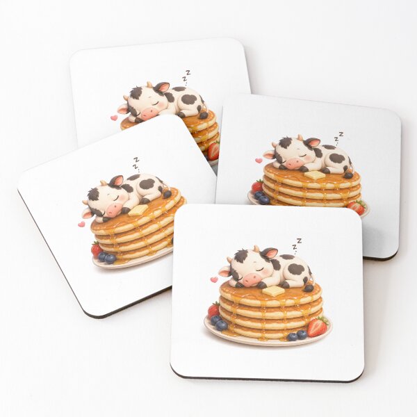 Item preview, Cow Sleeping on a Stack of Pancakes  designed and sold by QuirkNest Studio .