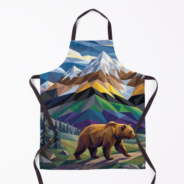 Item preview, Polygonal Bear Mountain Landscape - Bear Brotherhood Colors designed and sold by Woof-zil.