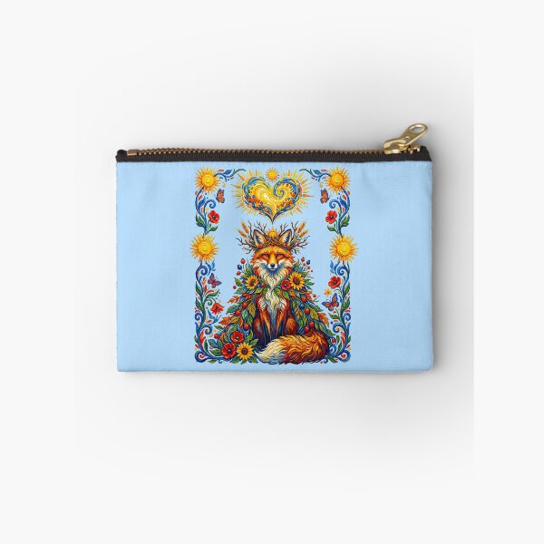 Item preview, Mystical Floral Fox Sunflowers Folk Art   designed and sold by TeeARTHY.