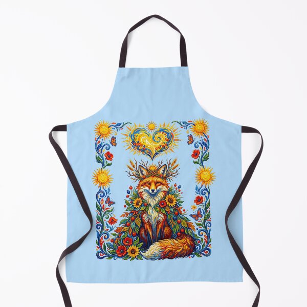 Item preview, Mystical Floral Fox Sunflowers Folk Art   designed and sold by TeeARTHY.