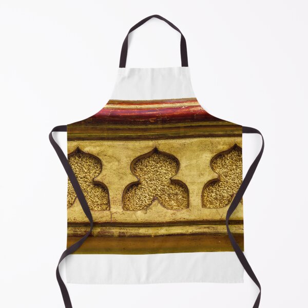 Item preview, Gilded Gold Temple Ornament Panel With Carved Trefoil Pattern and Ornate Decorative Detail designed and sold by Nmallia.