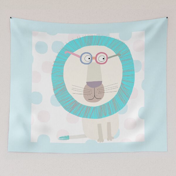 Item preview, Electric Blue Lion with Polka Dot Design by Carla Daly designed and sold by Carla Daly.