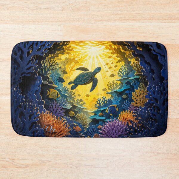 Item preview, Sea Turtle Coral Reef Papercut Ocean Art designed and sold by GSizzle1.