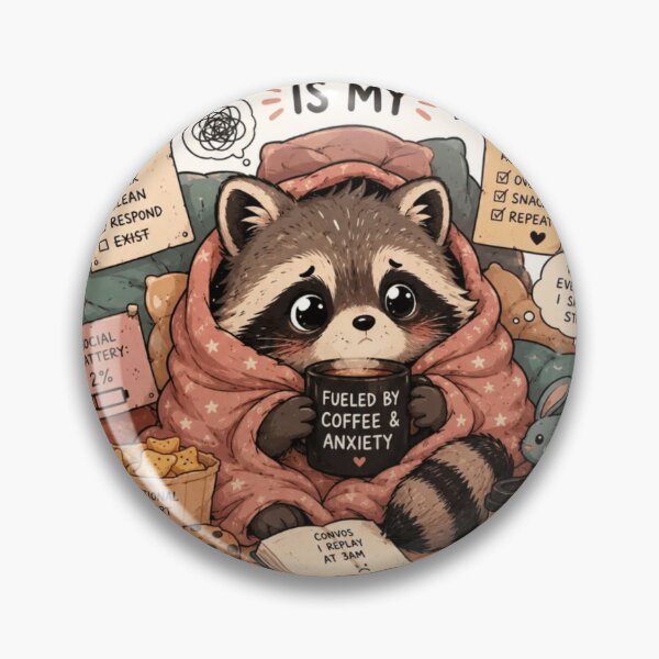Item preview, Overthinking Is My Cardio Funny Raccoon designed and sold by Desola-Studio.