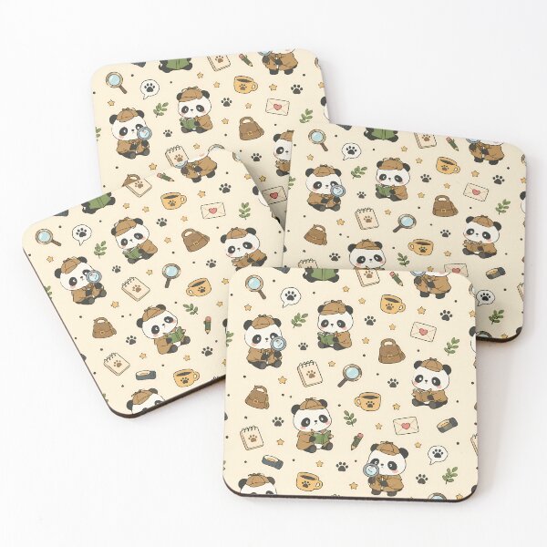 Item preview, Panda Detective Kawaii Mystery Pattern designed and sold by Soft Berry Studio.