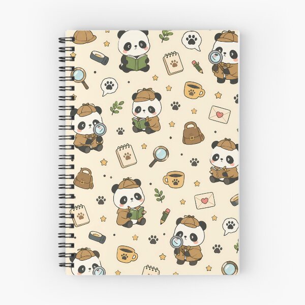 Item preview, Panda Detective Kawaii Mystery Pattern designed and sold by Soft Berry Studio.