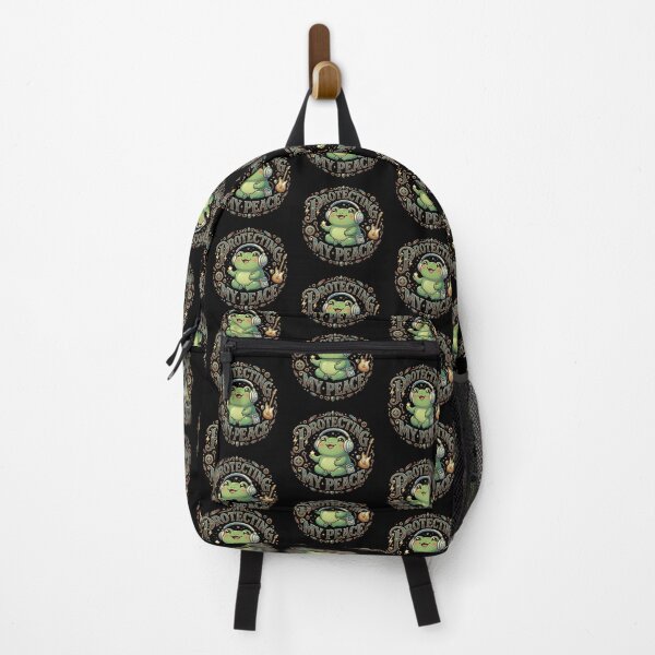 Item preview, Protecting My Peace Cute Kawaii Frog Music Lover Gift | Frog Lover Aesthetic Headphones Frog Graphic Tee Sticker Mug designed and sold by Basma Designs | Retro, Kawaii Shirts & Stickers.