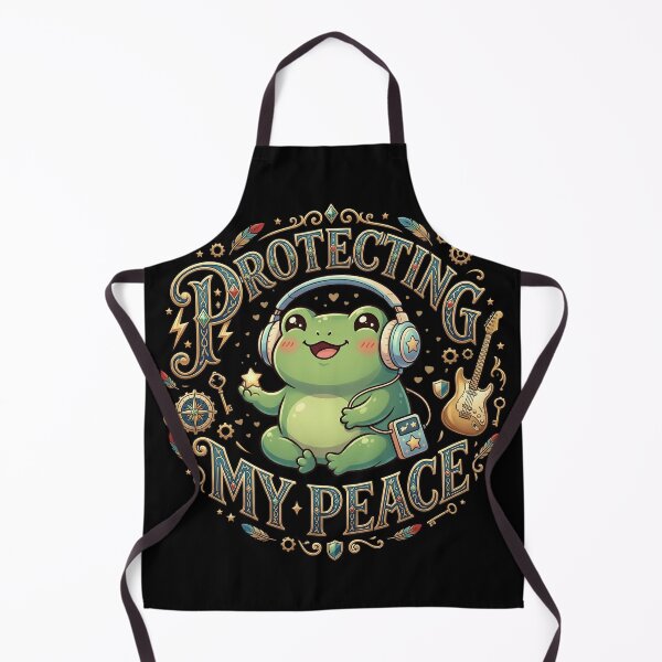 Item preview, Protecting My Peace Cute Kawaii Frog Music Lover Gift | Frog Lover Aesthetic Headphones Frog Graphic Tee Sticker Mug designed and sold by Basma Designs | Retro, Kawaii Shirts & Stickers.