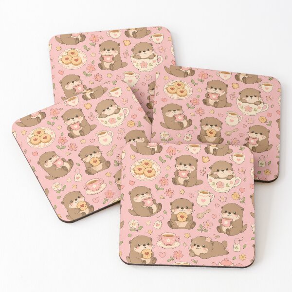 Item preview, Otter Tea Cookie Cup Kawaii Pattern designed and sold by Soft Berry Studio.