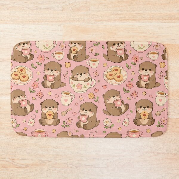 Item preview, Otter Tea Cookie Cup Kawaii Pattern designed and sold by Soft Berry Studio.