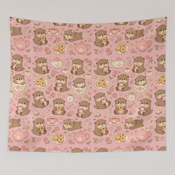 Item preview, Otter Tea Cookie Cup Kawaii Pattern designed and sold by Soft Berry Studio.