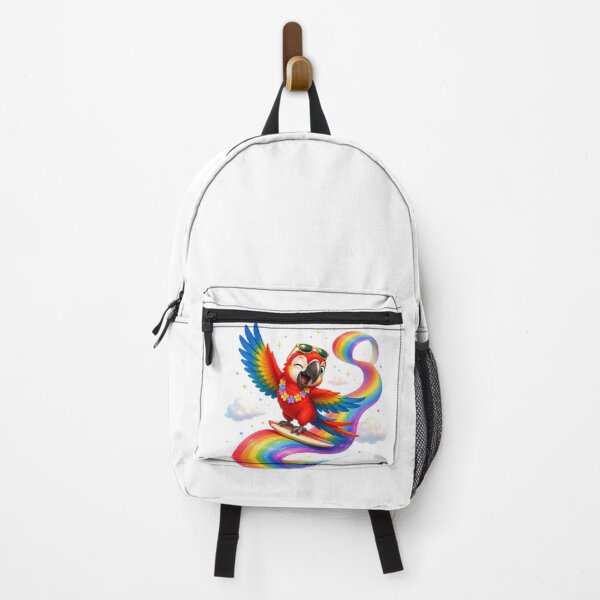 Item preview, Parrot Surfing on a Rainbow Ribbon designed and sold by QuirkNest Studio .