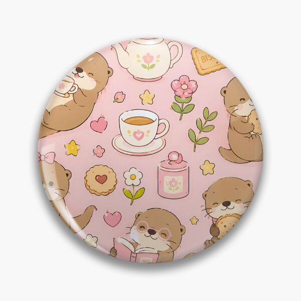 Item preview, Otter Tea Biscuit Kawaii Pattern designed and sold by Soft Berry Studio.