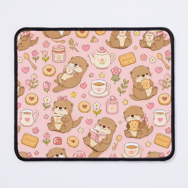 Item preview, Otter Tea Biscuit Kawaii Pattern designed and sold by Soft Berry Studio.