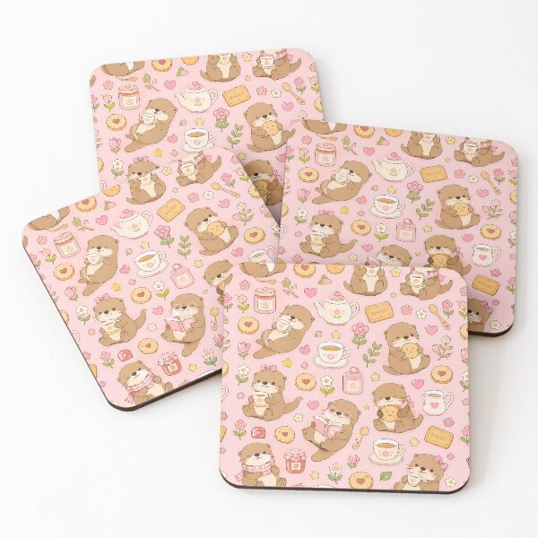 Item preview, Otter Tea Biscuit Kawaii Pattern designed and sold by Soft Berry Studio.