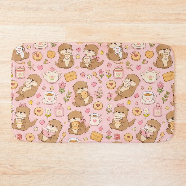 Aperçu de l'œuvre Biscuits au thé loutre à motif kawaii créée et vendue par Soft Berry Studio.