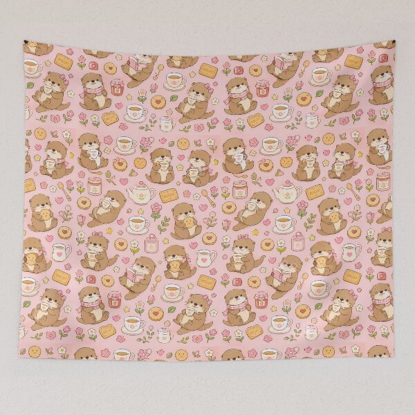 Item preview, Otter Tea Biscuit Kawaii Pattern designed and sold by Soft Berry Studio.
