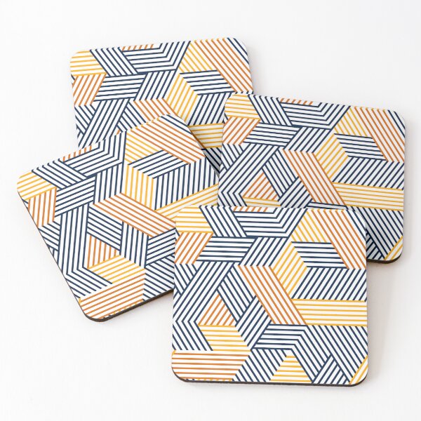 Item preview, Geometric Isometric Op Art Striped Pattern designed and sold by THE RILONA.