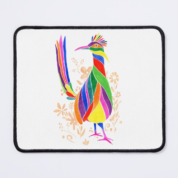 Item preview, Otomi Inspired Roadrunner Watercolor Painting designed and sold by Sonoran Glimmer.
