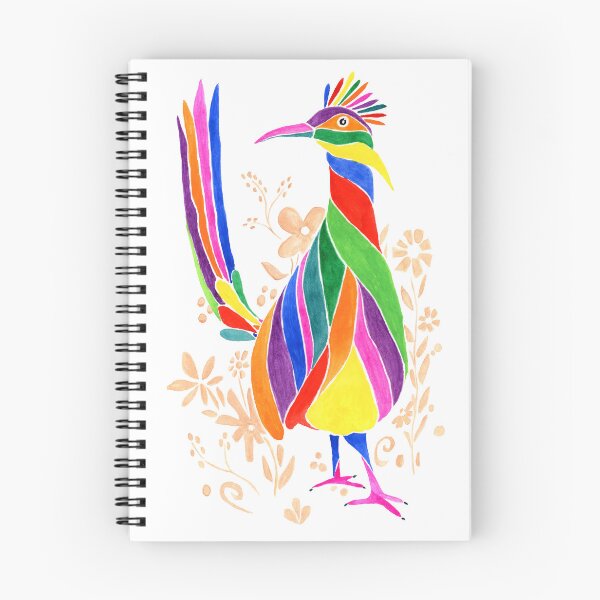 Item preview, Otomi Inspired Roadrunner Watercolor Painting designed and sold by Sonoran Glimmer.