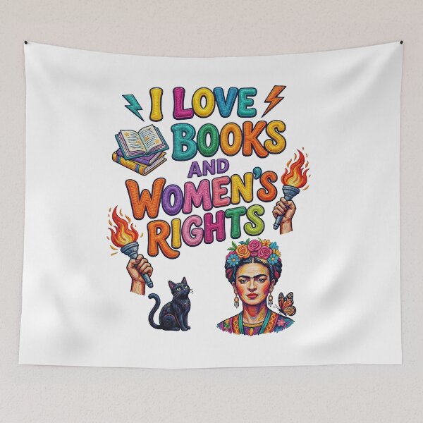 Item preview,  I Love Books And Women's Rights Frida Kahlo  Feminist designed and sold by TeeARTHY.