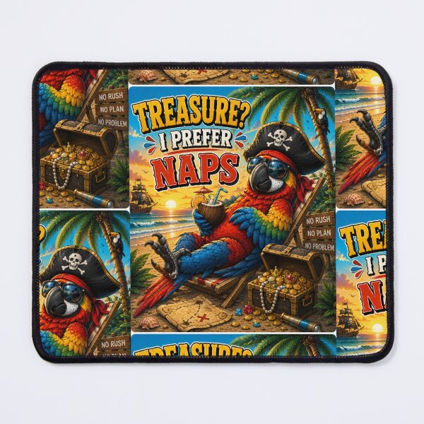 Item preview, Treasure I Prefer Naps Pirate Parrot designed and sold by BagFactoryUK.