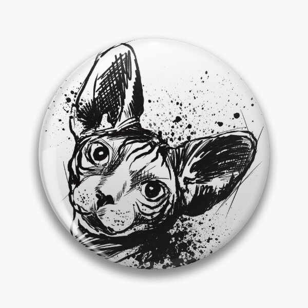 Item preview, Sphynx Cat Ink Portrait Artwork designed and sold by Inkversed.