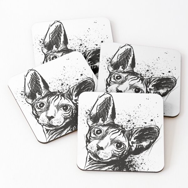 Item preview, Sphynx Cat Ink Portrait Artwork designed and sold by Inkversed.