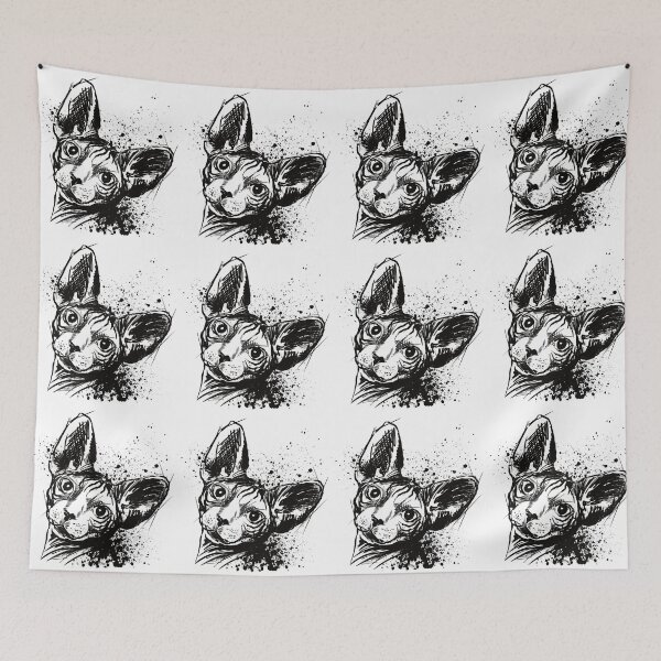 Item preview, Sphynx Cat Ink Portrait Artwork designed and sold by Inkversed.