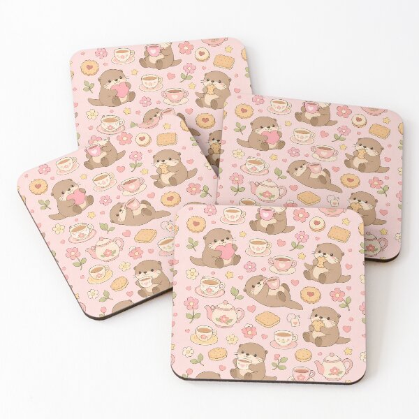 Item preview, Otter Floral Tea Party Kawaii cup designed and sold by Soft Berry Studio.
