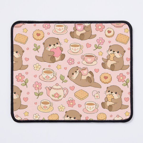 Item preview, Otter Floral Tea Party Kawaii cup designed and sold by Soft Berry Studio.