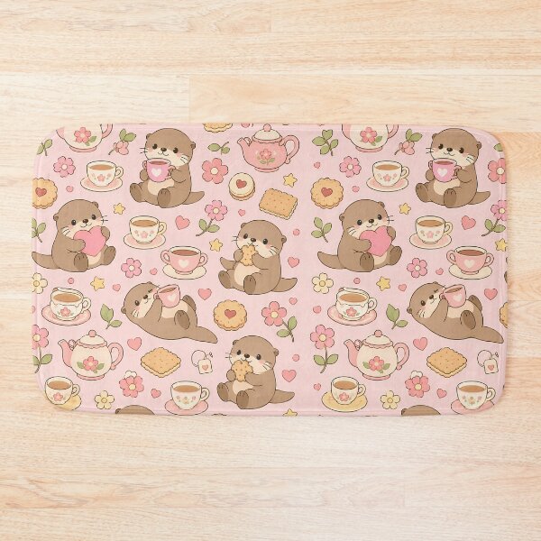 Item preview, Otter Floral Tea Party Kawaii cup designed and sold by Soft Berry Studio.