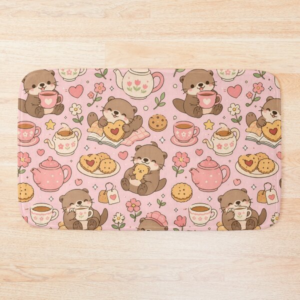 Item preview, Otter Cozy Tea Reading Kawaii Pattern designed and sold by Soft Berry Studio.