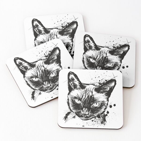 Item preview, Siamese Cat Ink Sketch Portrait designed and sold by Inkversed.