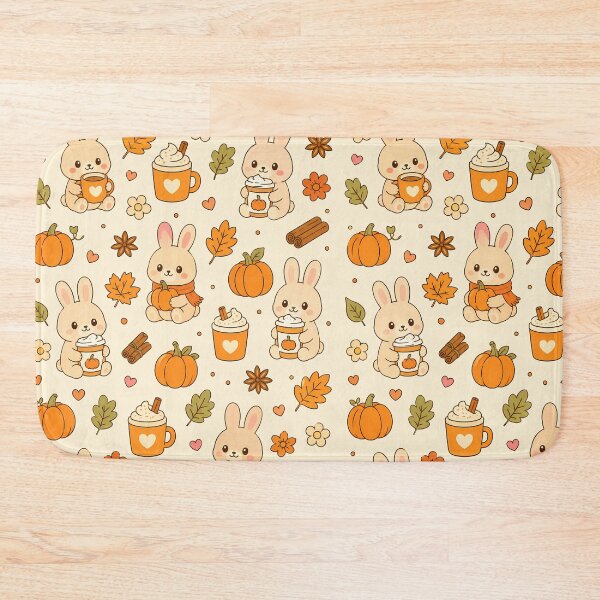 Item preview, Bunny Pumpkin Spice Kawaii Pattern designed and sold by Soft Berry Studio.