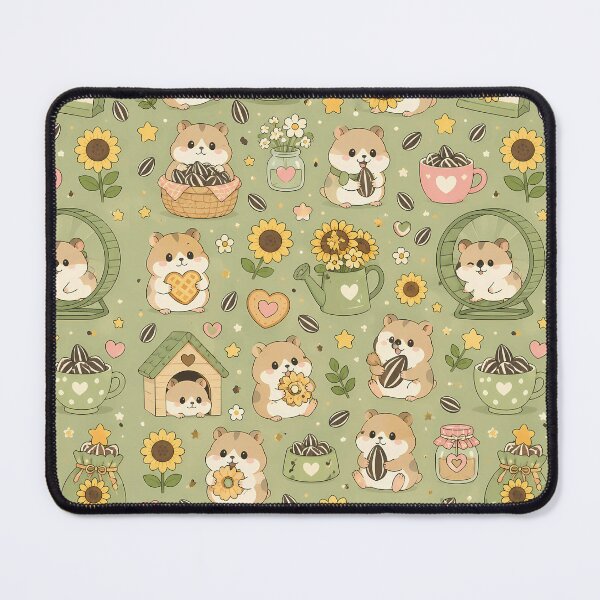 Item preview, Hamster Sunflower Tea Kawaii Pattern designed and sold by Soft Berry Studio.