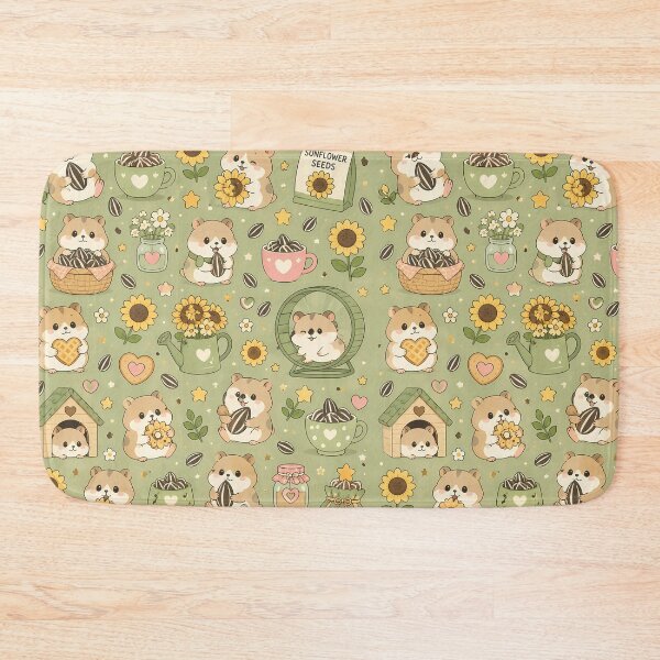 Item preview, Hamster Sunflower Tea Kawaii Pattern designed and sold by Soft Berry Studio.