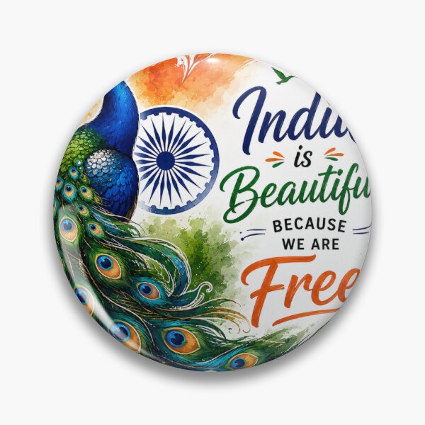 Item preview, India Is Beautiful Because We Are Free – Peacock Independence Day Sticker designed and sold by happyhub786.
