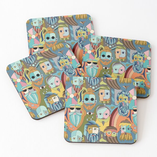 Item preview, Cubist Style Bearded Men designed and sold by Unhinged Heather.