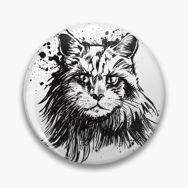 Item preview, Maine Coon Ink Portrait Illustration designed and sold by Inkversed.