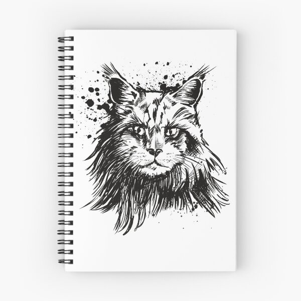 Item preview, Maine Coon Ink Portrait Illustration designed and sold by Inkversed.