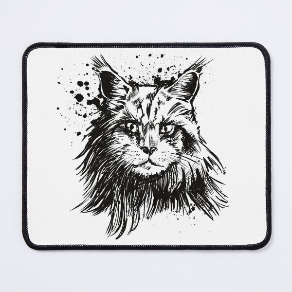Item preview, Maine Coon Ink Portrait Illustration designed and sold by Inkversed.