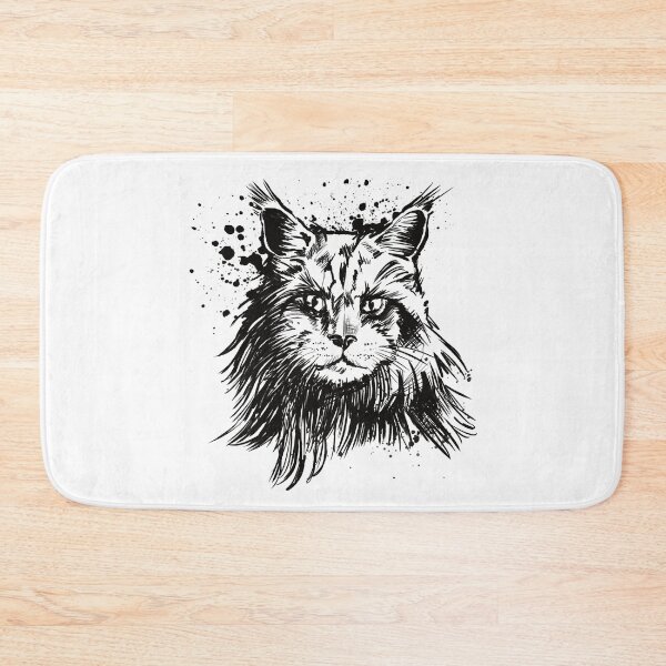 Item preview, Maine Coon Ink Portrait Illustration designed and sold by Inkversed.