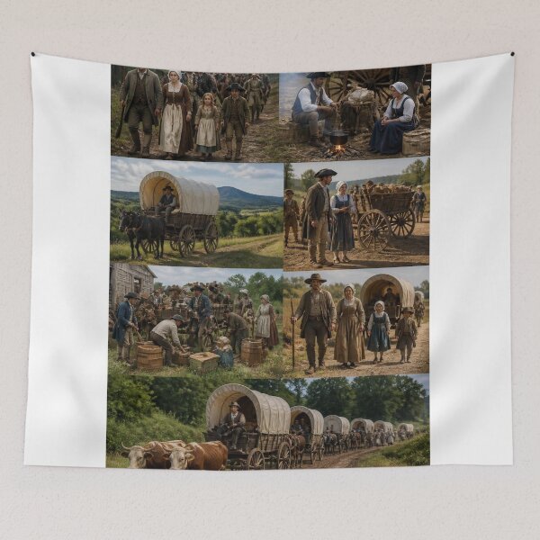 Item preview, American Colonists with their wagons designed and sold by Bebe5512.