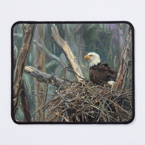 Item preview, Bald Eagle Nest Woodland Art designed and sold by Grade A Gifts.