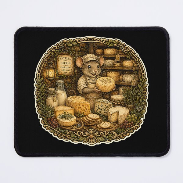 Item preview, Artisan Cheese Mouse Shirt | Cottagecore Cheesemaker | Woodland Dairy Shop | Gourmet Cheese Lover Gift designed and sold by MrDev.