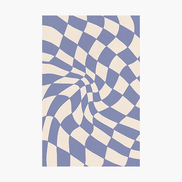 Item preview, Retro Periwinkle Distorted Trippy Checkerboard Pattern designed and sold by THE RILONA.