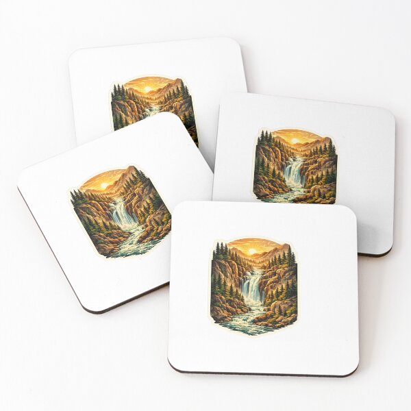 Item preview, Waterfall Escape Vintage Adventure Sticker | National Park Outdoor Decal designed and sold by HaveAGoodDay365.