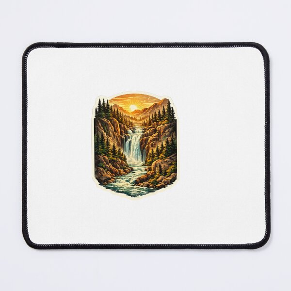 Item preview, Waterfall Escape Vintage Adventure Sticker | National Park Outdoor Decal designed and sold by HaveAGoodDay365.